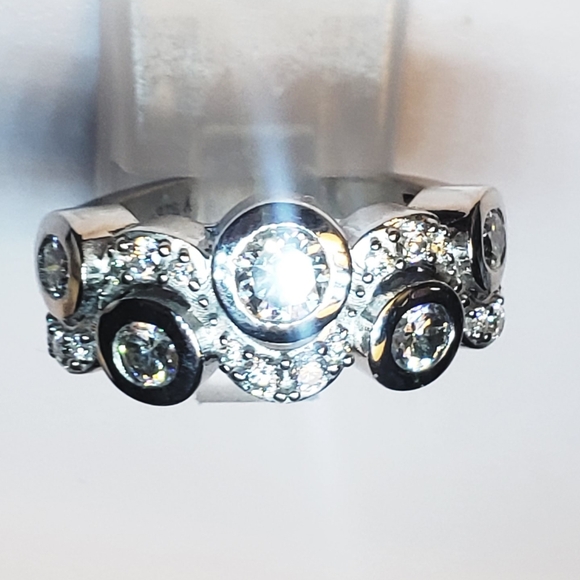 Moissanite 1.50 ctw Celestial Ring in Rhodium Over Sterling Silver - Picture 1 of 10